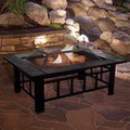 Nature Spring Nature Spring Marble Rectangular Fire Pit and Wood Burning Set | 37 inches with Cover and Log Poker 484224QLY